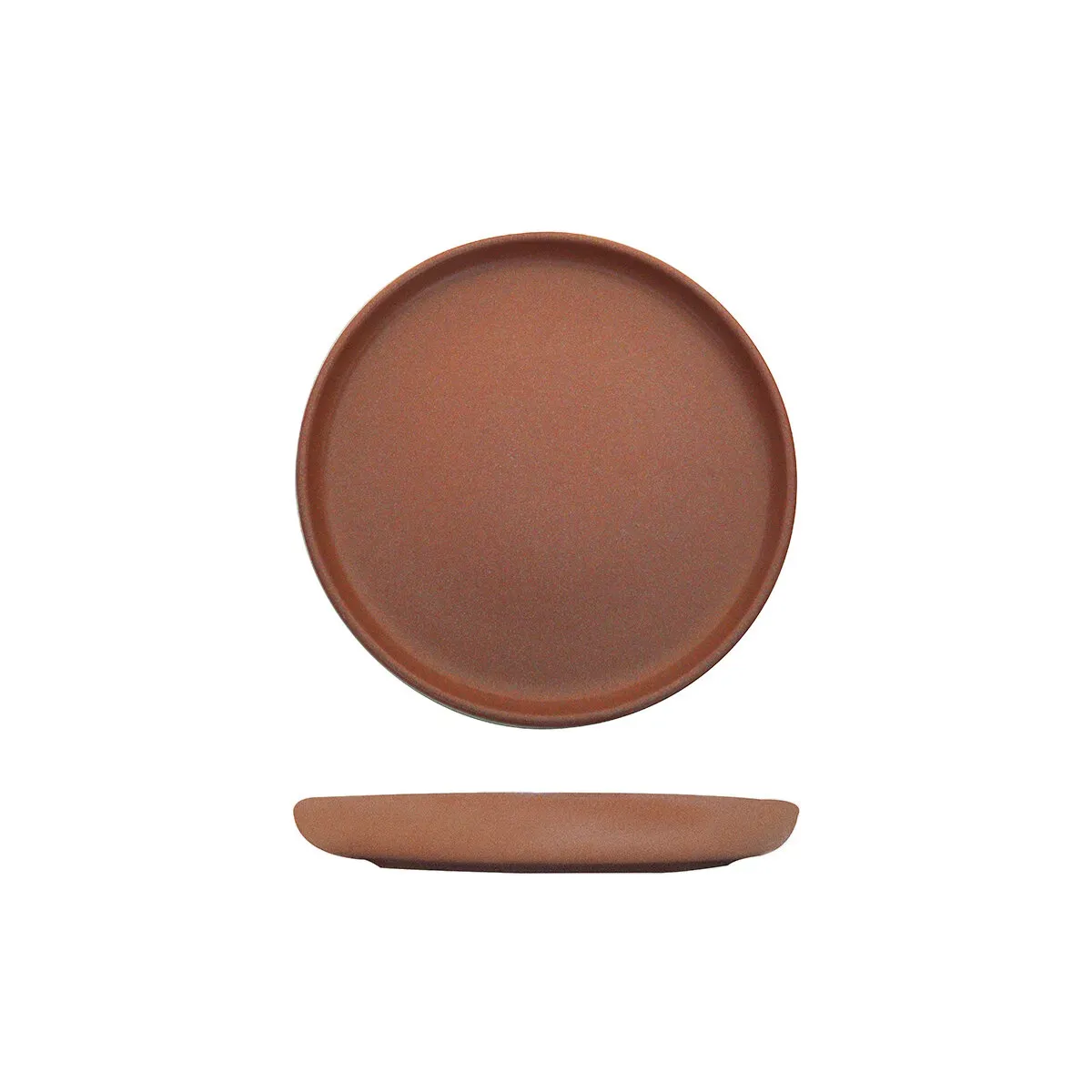 Walled Round Plate - 220mm Ø - Brown