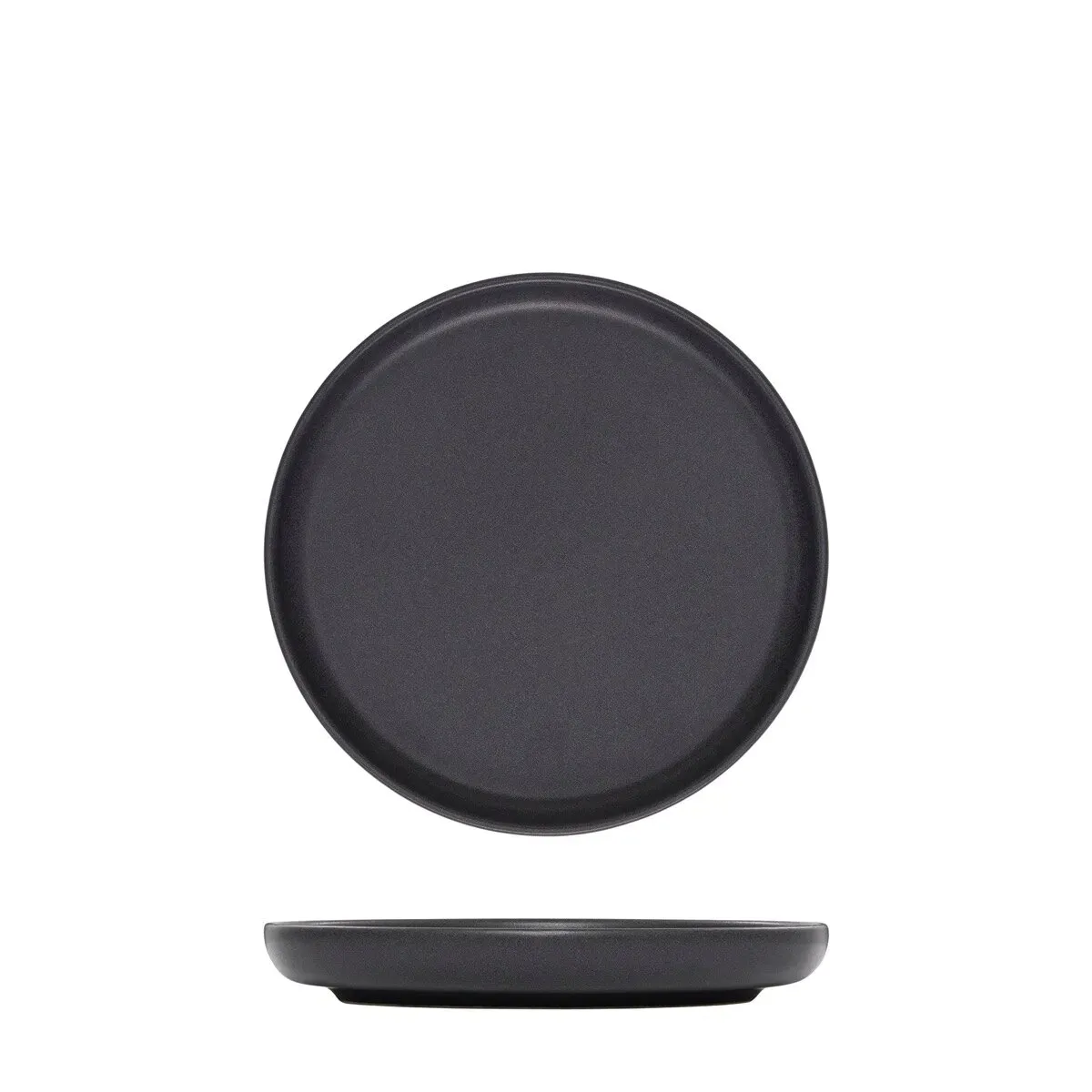 Walled Round Plate - 175mm Ø - Black
