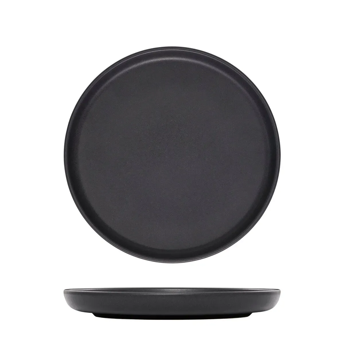 Walled Round Plate - 220mm Ø - Black