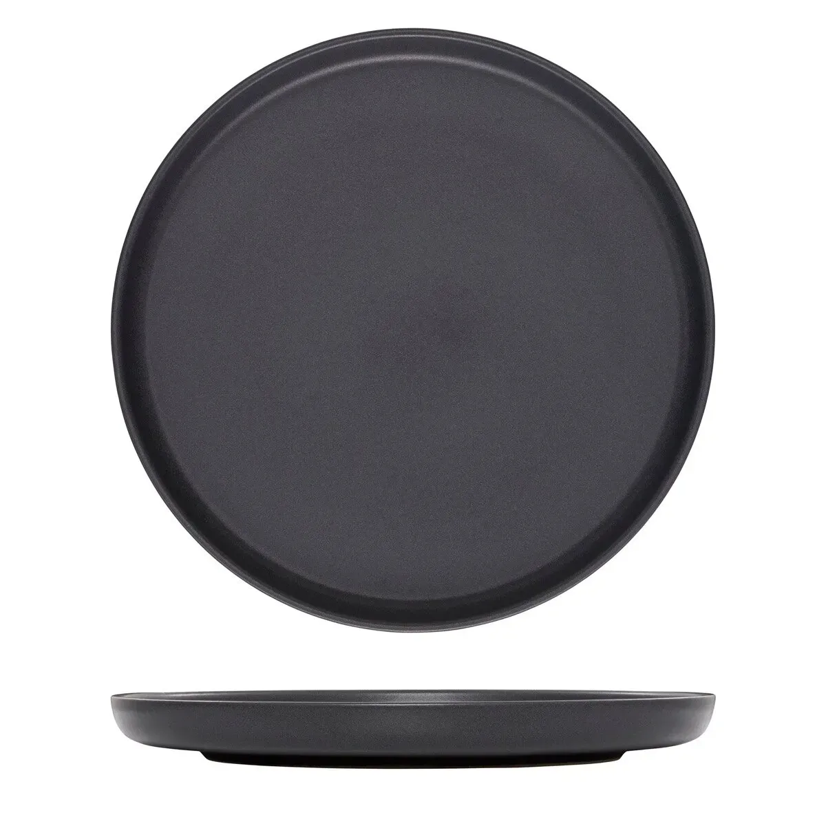 Walled Round Plate - 280mm Ø - Black