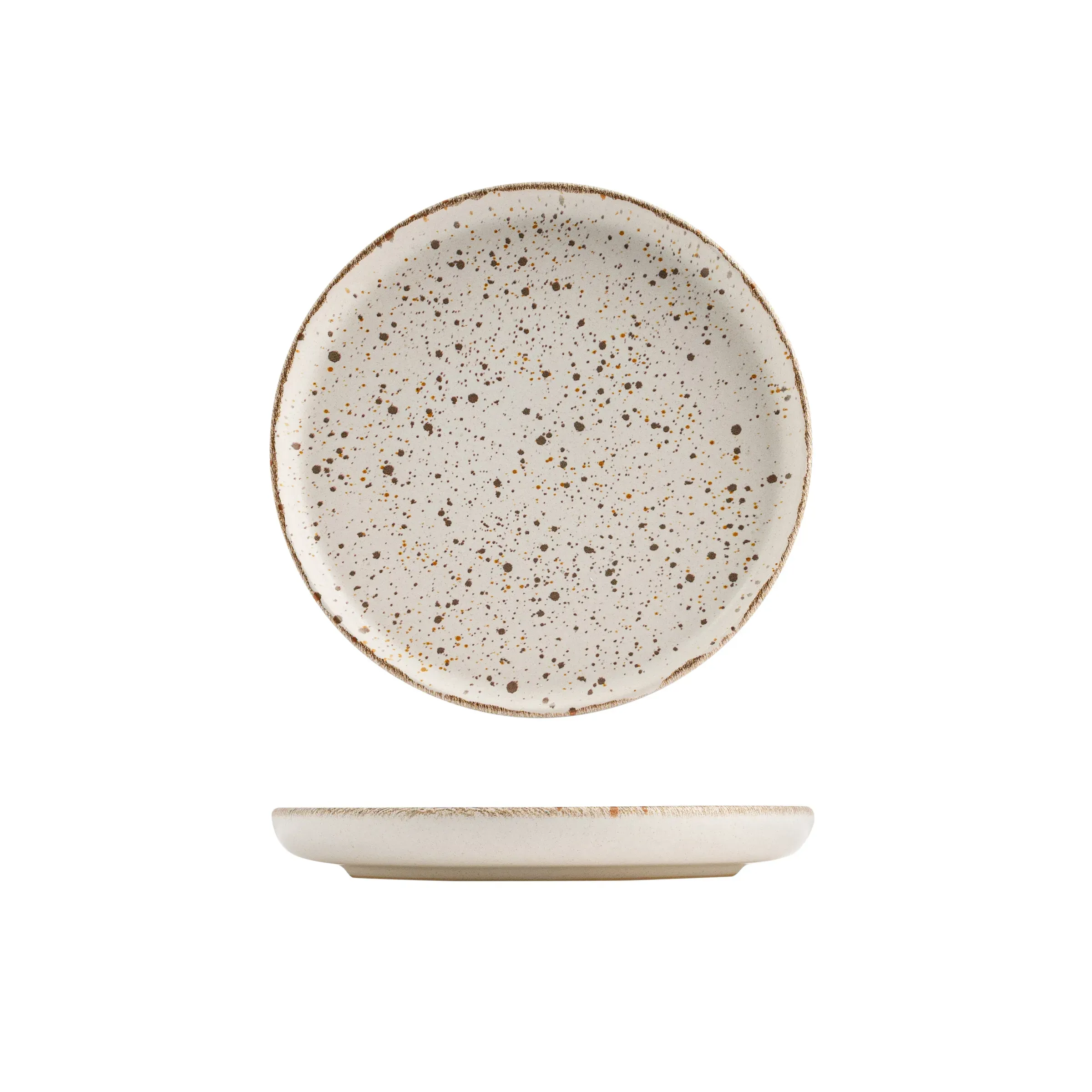 Walled Round Plate - 220mm Ø - Pebble