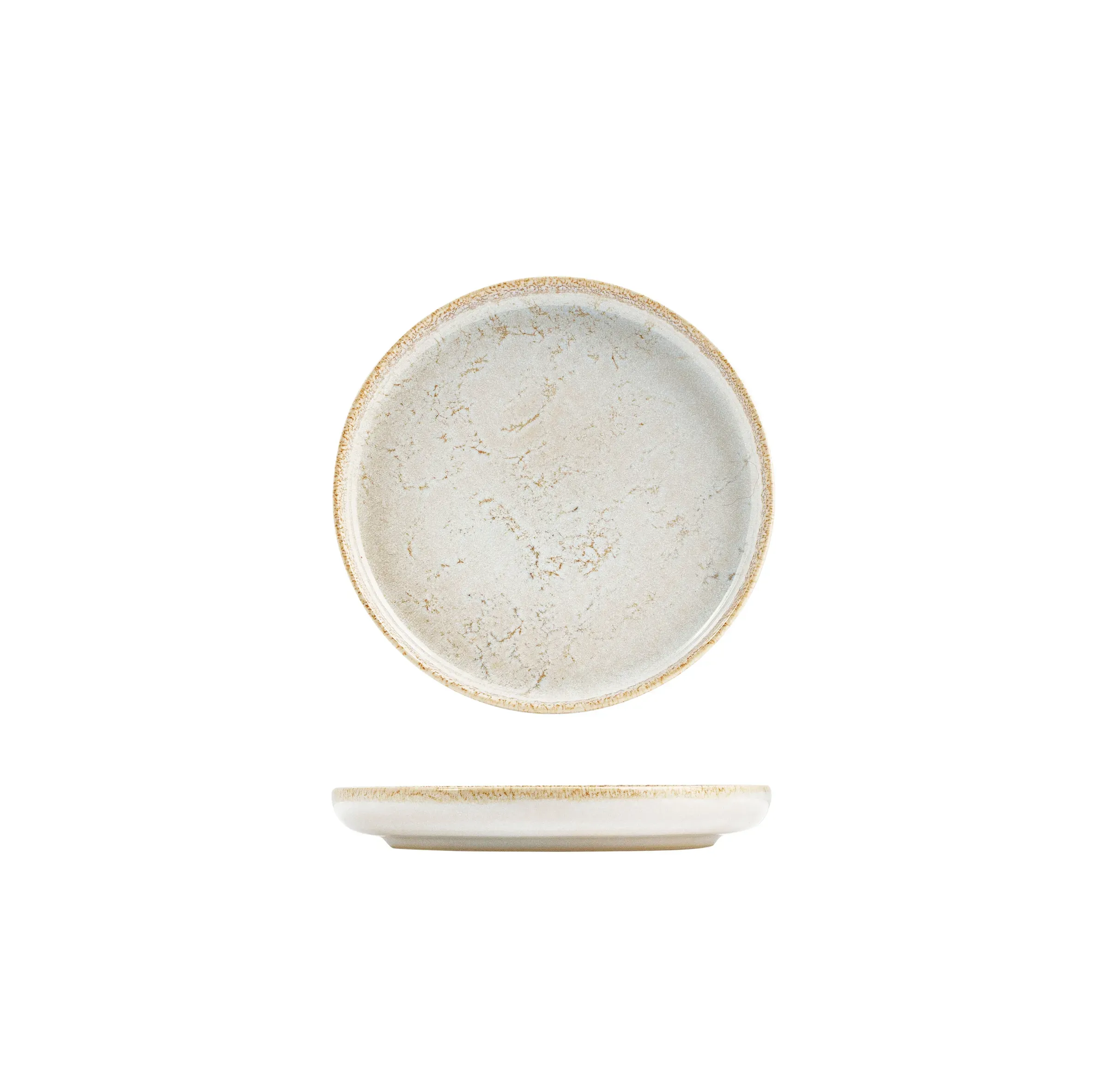 Walled Round Plate - 175mm Ø - Limestone