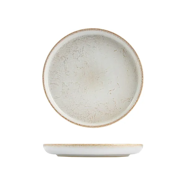 Walled Round Plate - 280mm Ø - Limestone