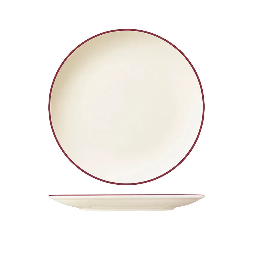 Round Plate Coupe - 270mm Ø - Maroon Band