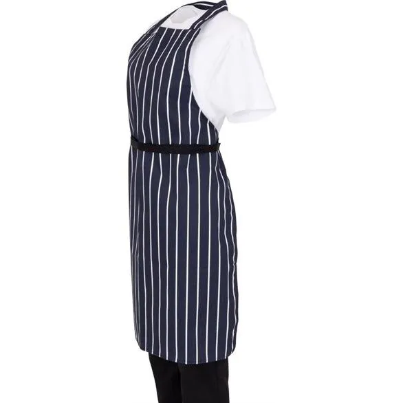 Whites Butchers Stripe Bib Apron Blue/White