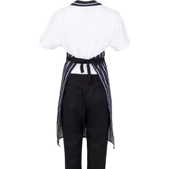 Whites Butchers Stripe Bib Apron Blue/White
