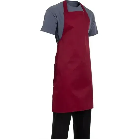 Edlp - Whites Bib Apron Polycotton Burgundy