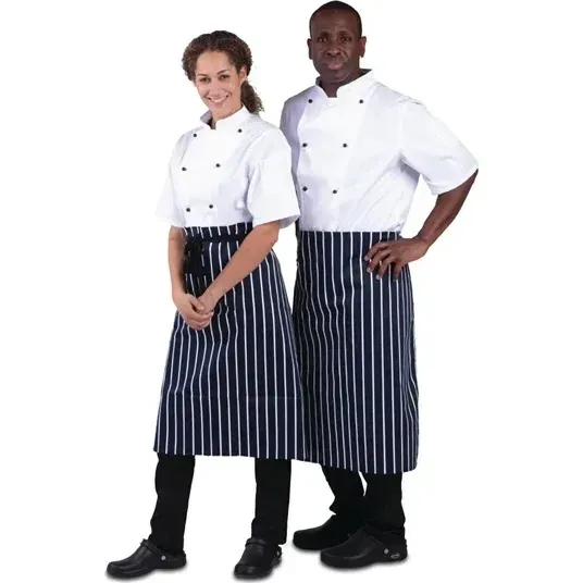 Whites Bistro Apron Blue/White Butchers Stripe