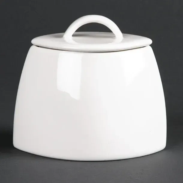 Olympia Lumina Oval Sugar Bowl With Lid - 200ml 7oz [box 6] view 2