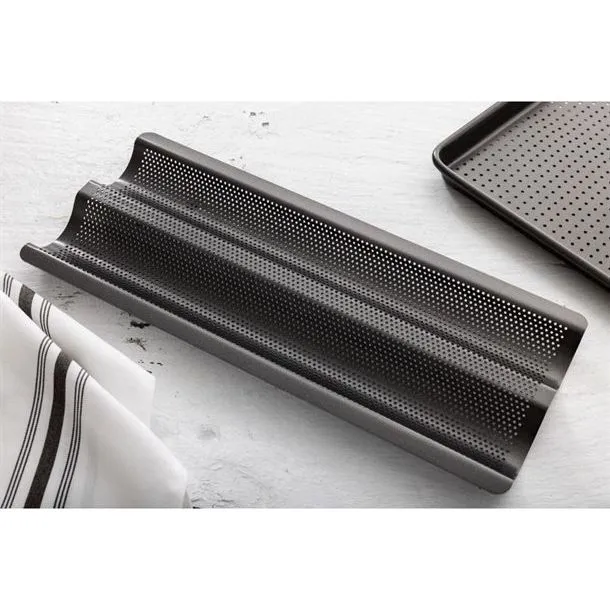 Masterclass Crusty Bake Non-Stick Perforated Baguette Tray 390  X 160  X  25mm view 7