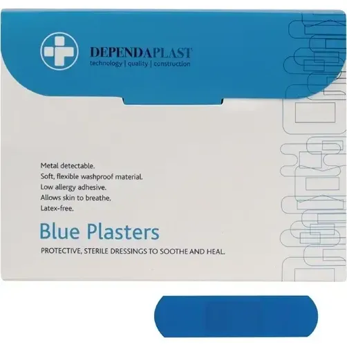 Dependaplast Blue Food Area Plasters 70mmx20mm [100 Pack]