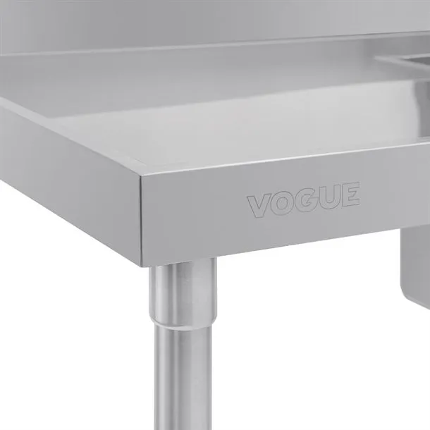Vogue Dishwasher Inlet Table With Sink (90mm Outlet) - 1800x700x960mm L/H view 9