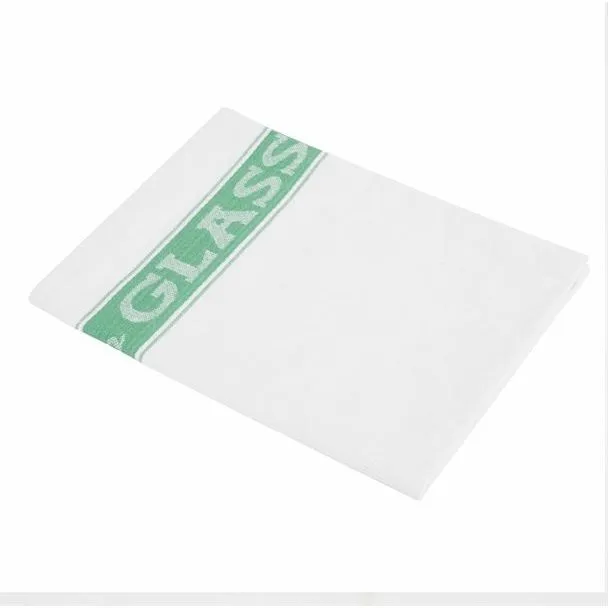 Vogue Glass Cloth Linen Union Green Border - 760x510mm 30x20" view 2