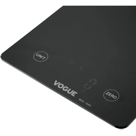 Vogue Digital Black Rectangular Scale 10kg/22lbs Grad 1g Kg/Lbs view 3