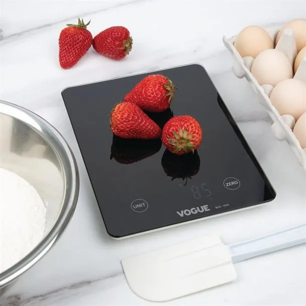 Vogue Digital Black Rectangular Scale 10kg/22lbs Grad 1g Kg/Lbs view 5