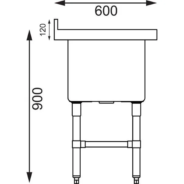 Vogue St/St Deep Pot Sink - 770mm (w) X 600mm (d)  (90mm Drain) view 8
