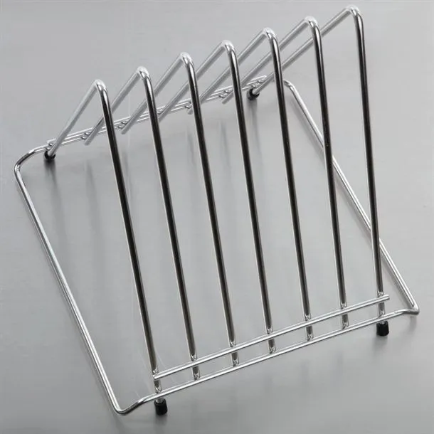 Hygiplas Chopping Board Rack Triangle St/St ; 6x 30mm Slots view 3