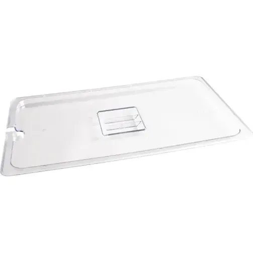 Vogue Clear Polycarbonate Gn Notched Lid - 1/1