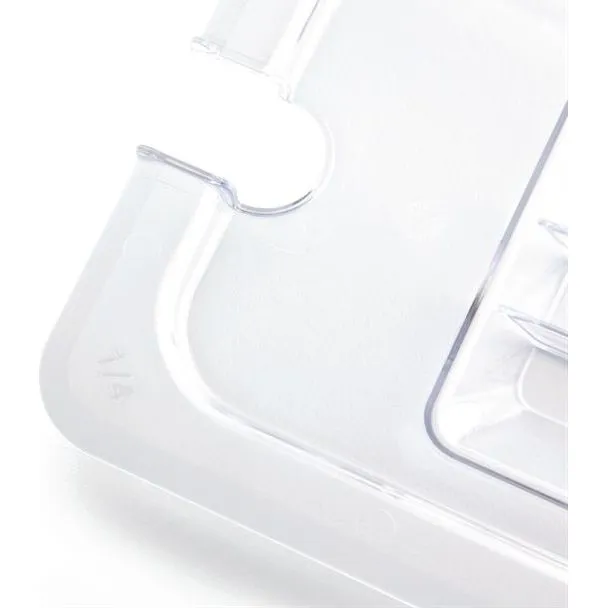 Vogue Clear Polycarbonate Gn Notched Lid - 1/4 view 3