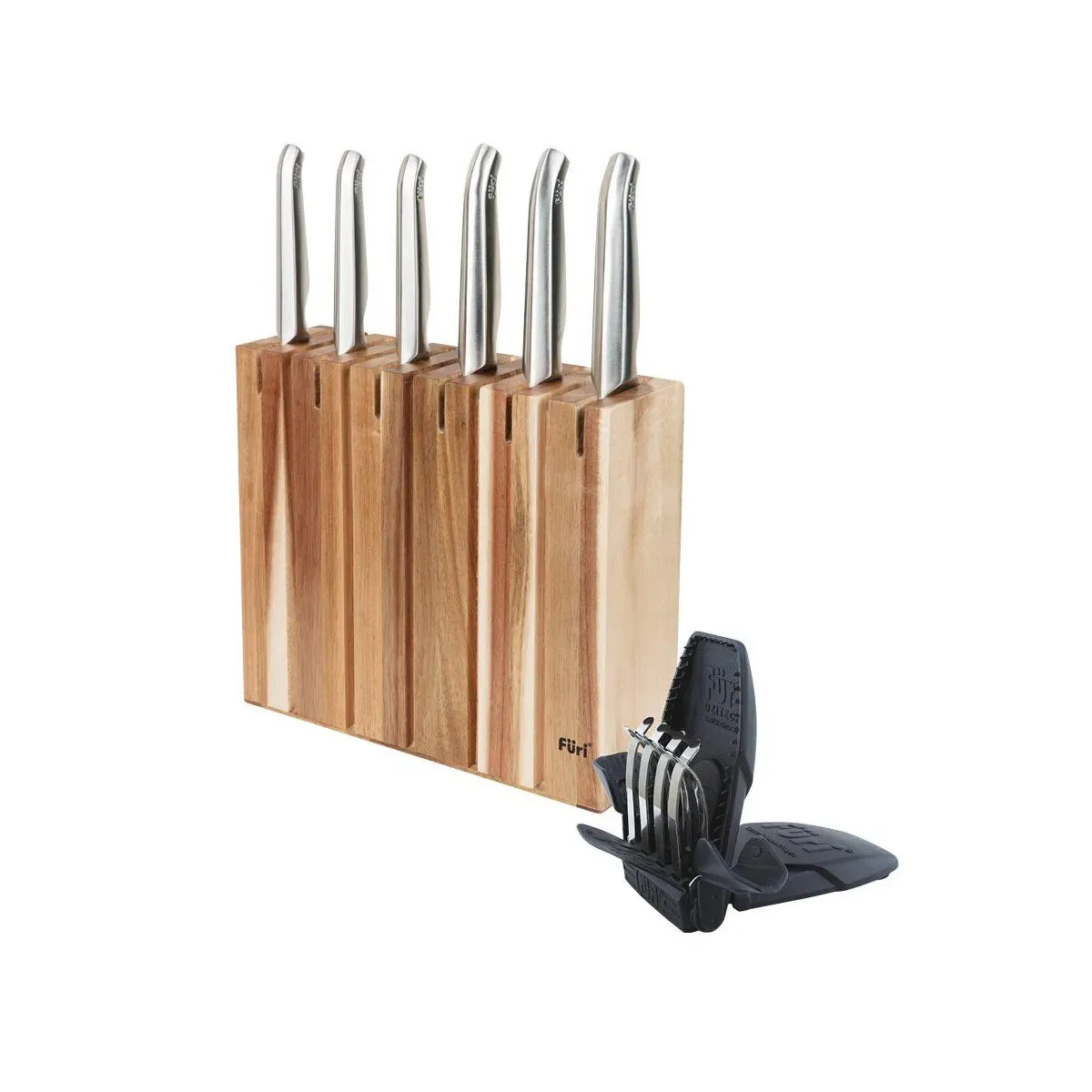 Acacia Wood Segmented Knife Block Set 8pc