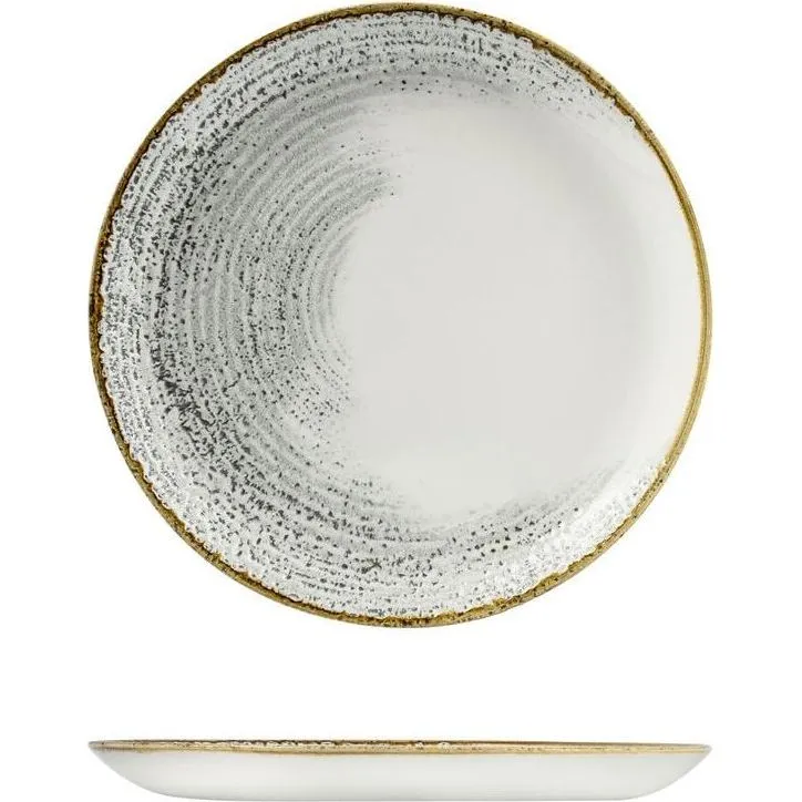 Accents Jasper Grey Round Coupe Plate