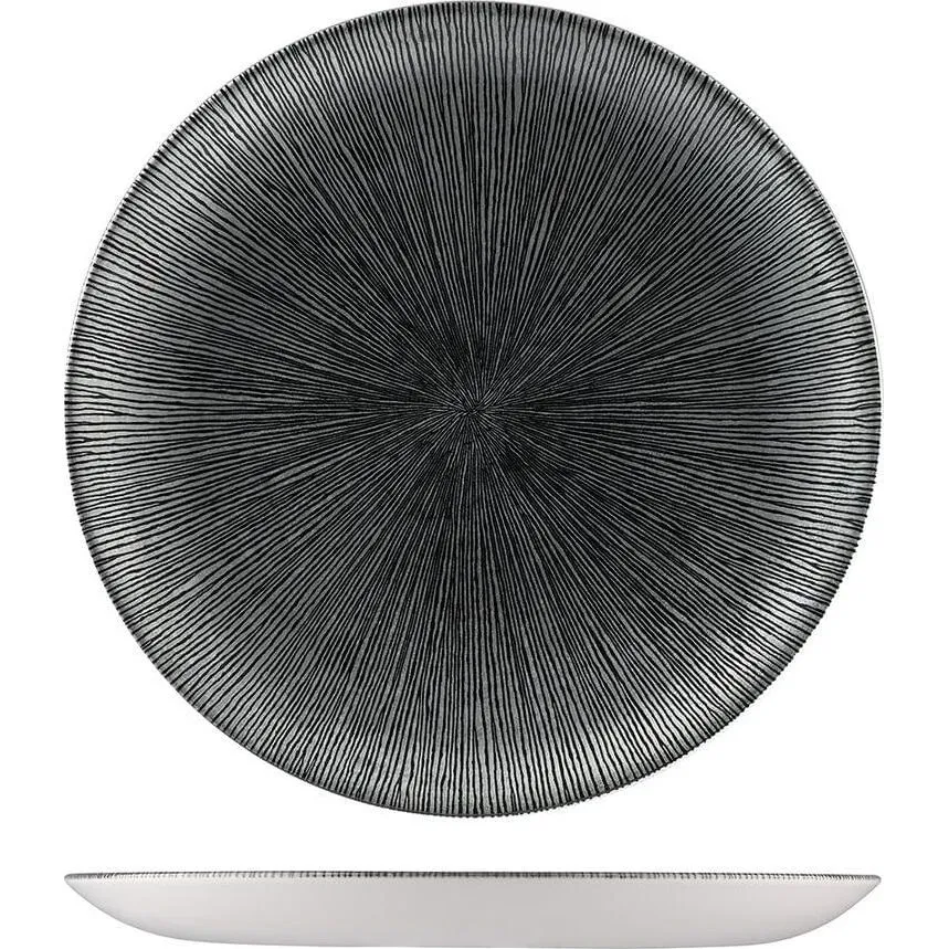 Agano Black Round Coupe Plate