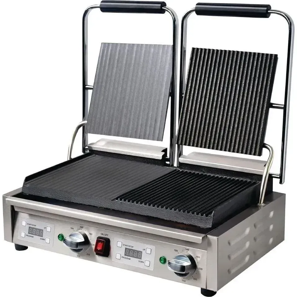Apuro Contact Grill Double Flat Left/Ribbed Right