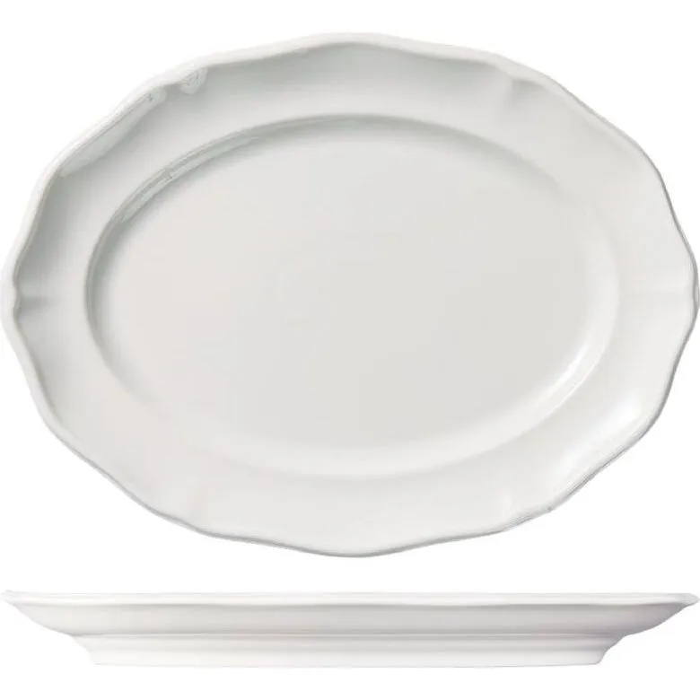 Astoria Scalloped Oval Plate - Wide Rim