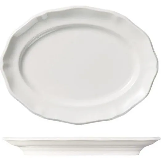 Astoria Scalloped Oval Plate - Wide Rim