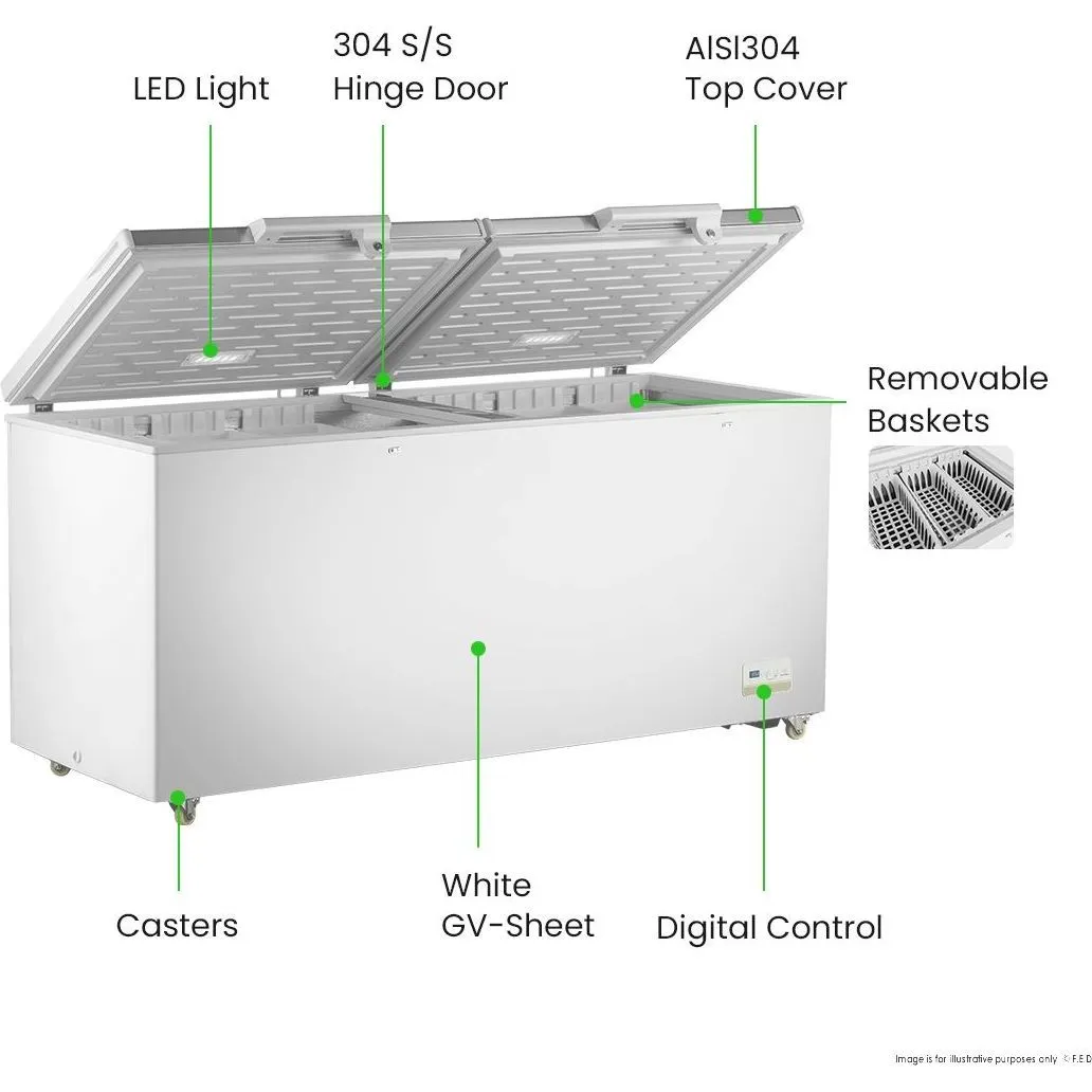 Thermaster 600L Chest Freezer with Stainless Steel Lid - BD600F view 3