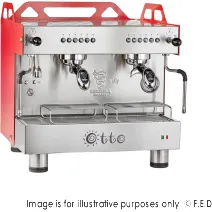 Bezzera OTTO Red Compact 2 Group Espresso Machine BZOTTOCDE2IR1