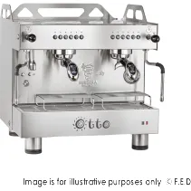 Bezzera OTTO Silver Compact 2 Group Espresso Machine BZOTTOCDE2IS1