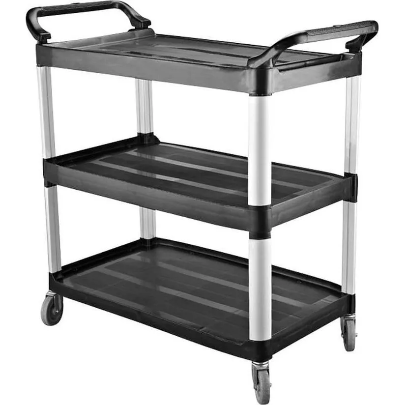 Black Utility Trolley - 3 Shelf