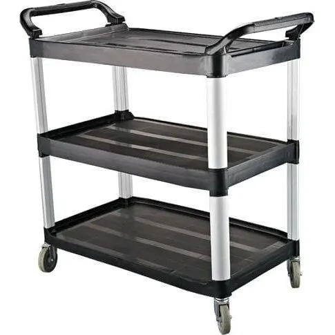Black Utility Trolley - 3 Shelf