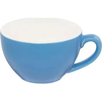 Bevande Coffee/Tea Cup-200ml side view showing matte light-blue exterior, white interior, and curved handle
