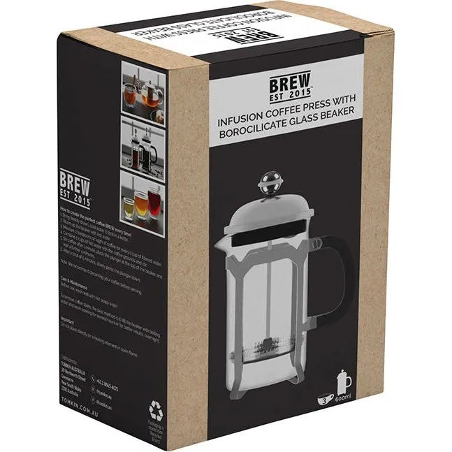 Brew Infusion Coffee Press W/Abs Knob S/S 600ml