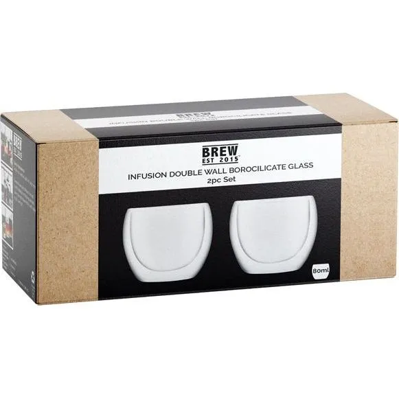 Brew Infusion Double Wall Sml Tumbler 65x65mm, 80ml Set Of 2