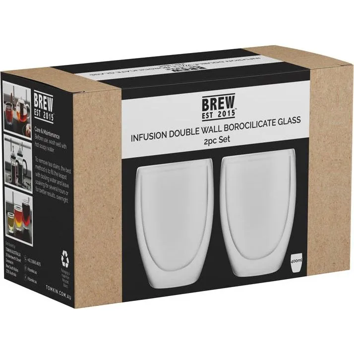 Brew Infusion Double Wall Tumbler 85x130mm, 400ml Set Of 2