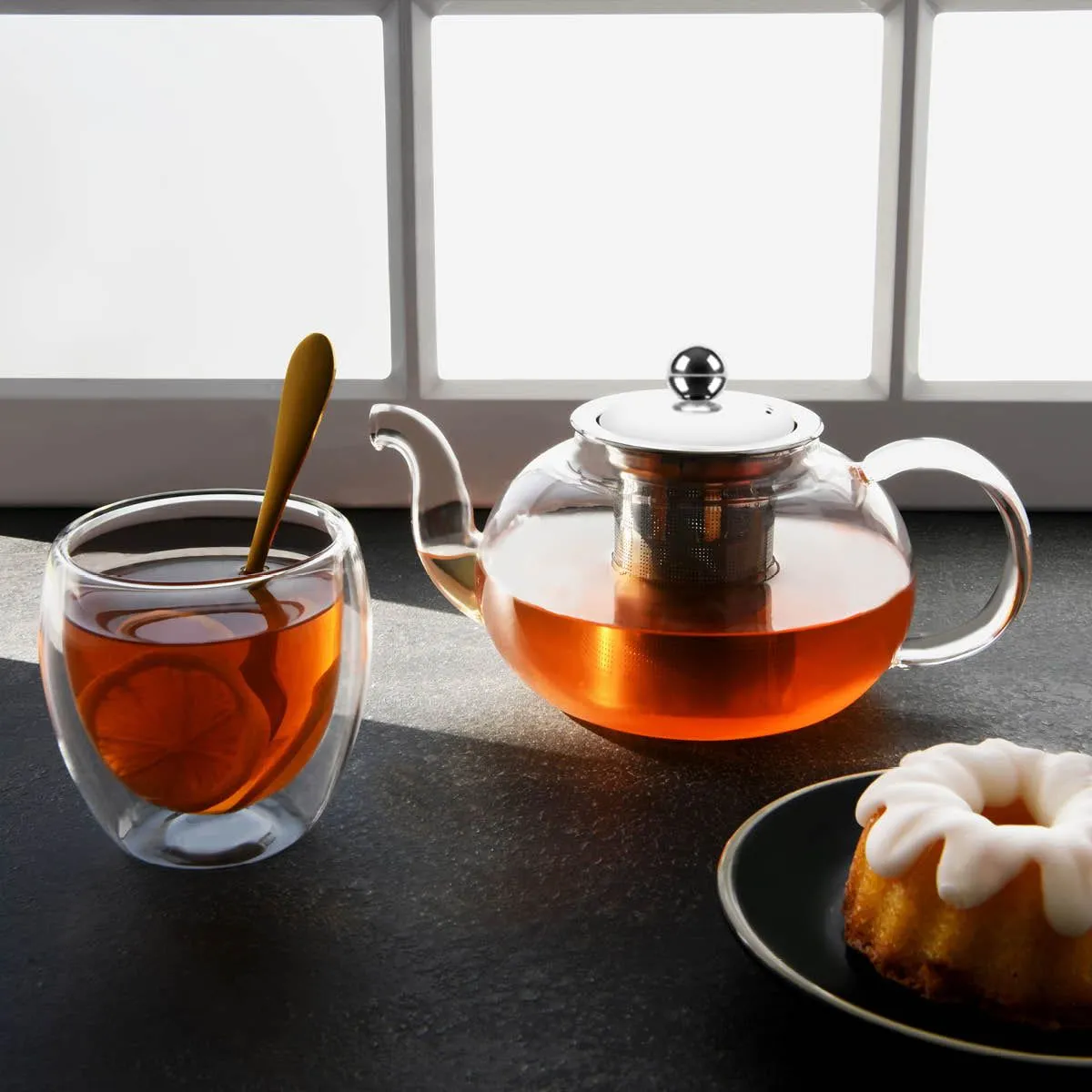 Brew Infusion Glass Teapot W/Filter & Abs Knob 800ml