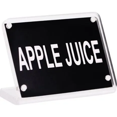 Buffet Sign- Acrylic W/S/S Magnet Plate "apple Juice"