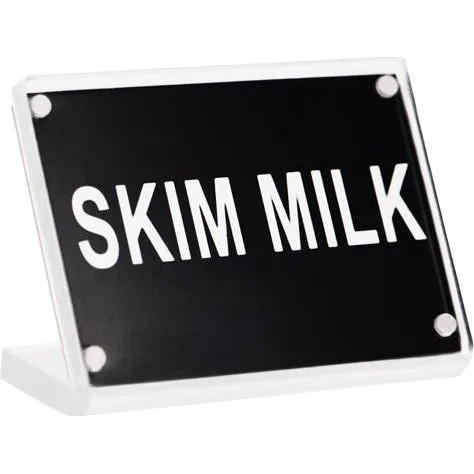 Buffet Sign- Acrylic W/S/S Magnet Plate "skim Milk"