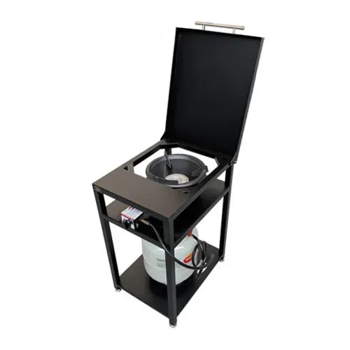 Bundle Buy - High Pressure Burner LP Gas and tall steel frame table with lid and vinyl cover