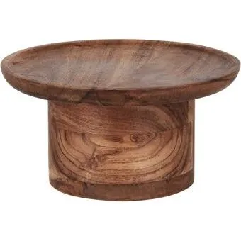 Cake Stand Round Pilar Acacia — 200x100mm