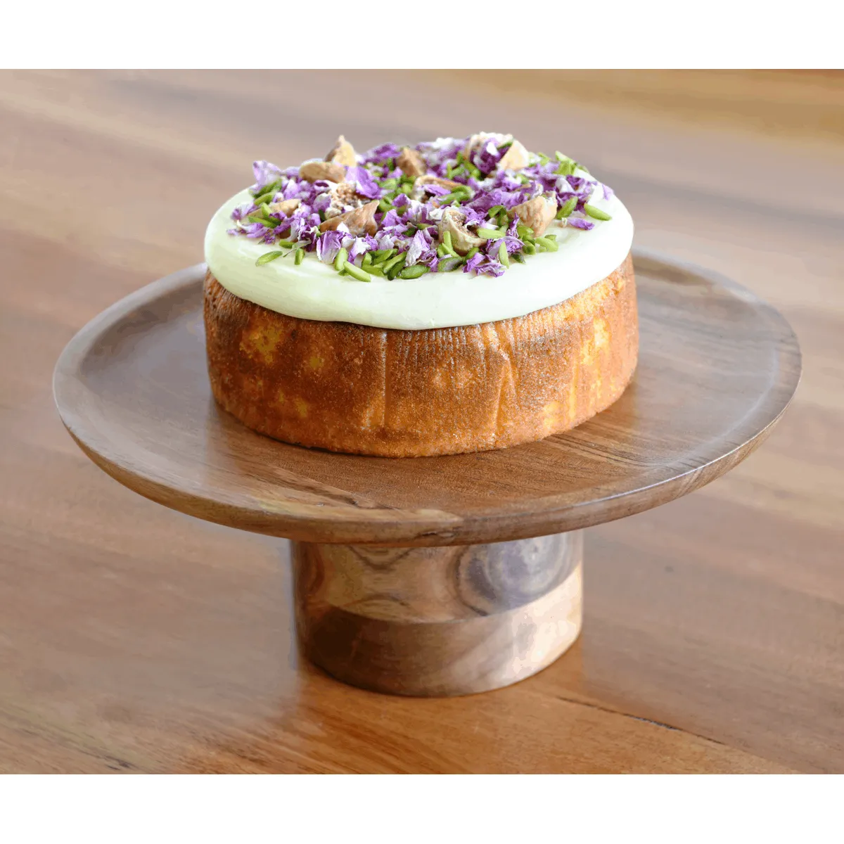 Cake Stand Round Pilar Acacia — 300x140mm