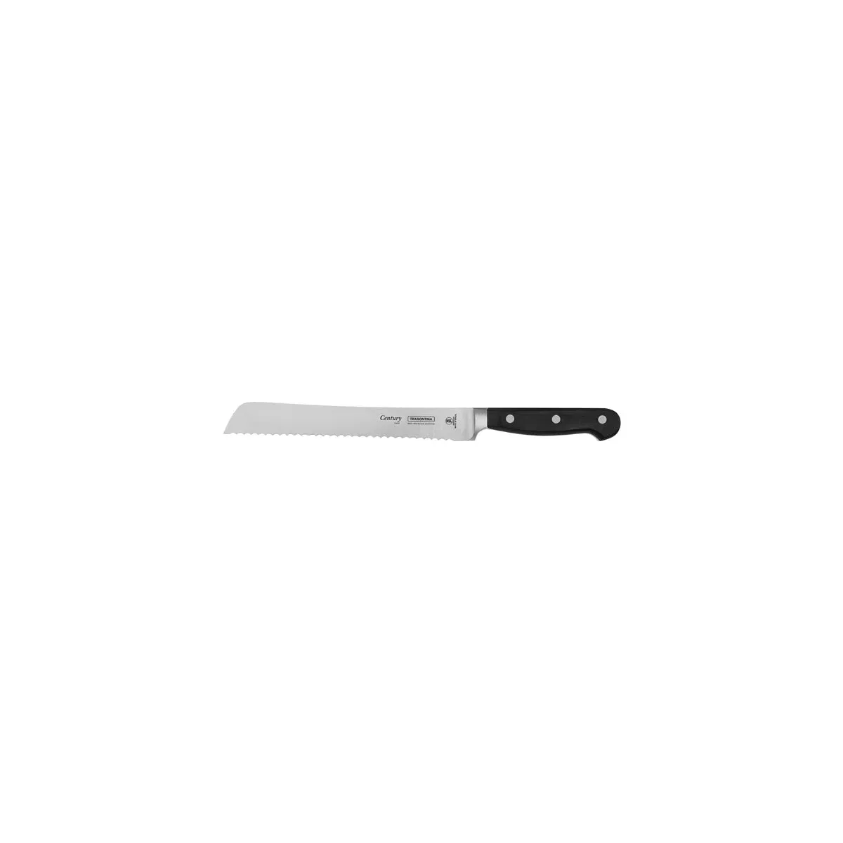 Century Bread Knife Serrated Blade with Forged Handle Black 200mm Hangsell
