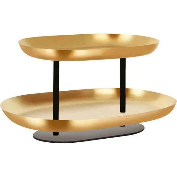 Chef Inox 2-Tier Seafood Stand Ss/Iron 380x260x195mm Brass