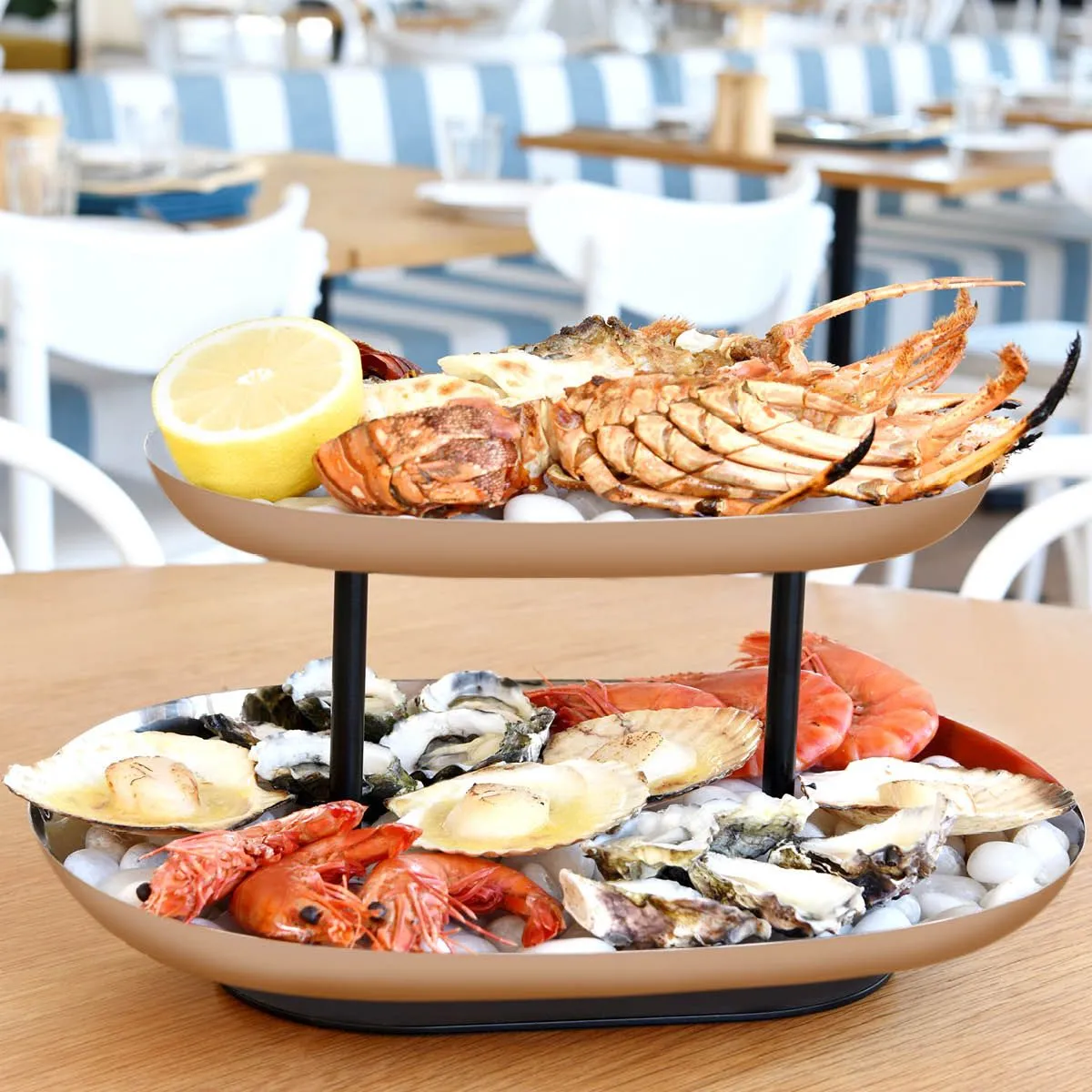 Chef Inox 2-Tier Seafood Stand Ss/Iron 380x260x195mm
