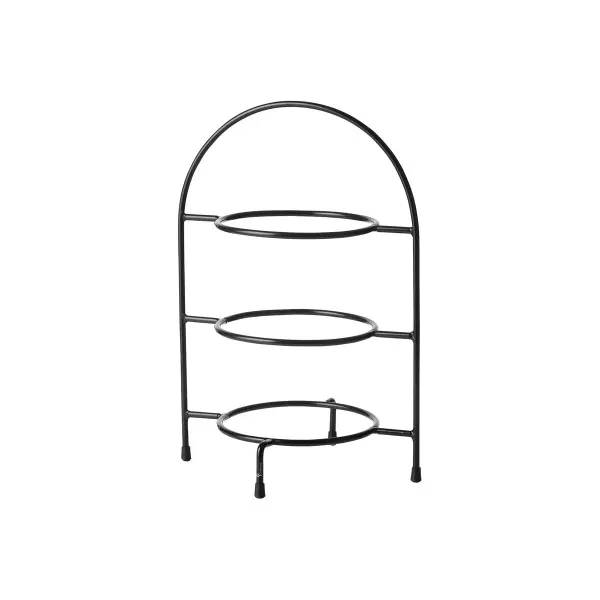 3-Tier Round Display Stand Black โ 195x285x440mm