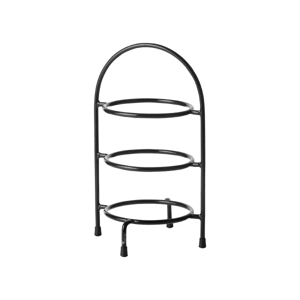 3-Tier Round Display Stand Black โ 155x185x350mm