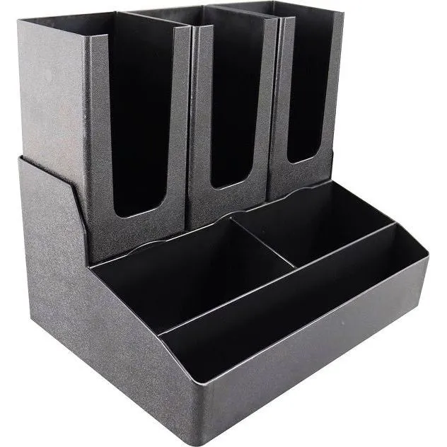 Chef Inox 6-Comp Cup & Condiment Organiser Black
